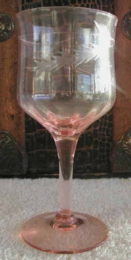 Cut 466 Pink Water Goblet by Morgantown-1