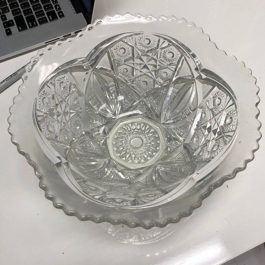 Fentec Clear 10" Scalloped Bowl by McKee-1