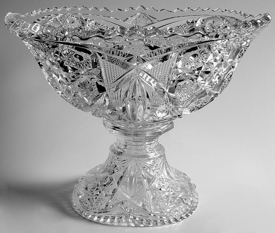 Fentec Clear Round Orange Bowl & Stand by McKee-1