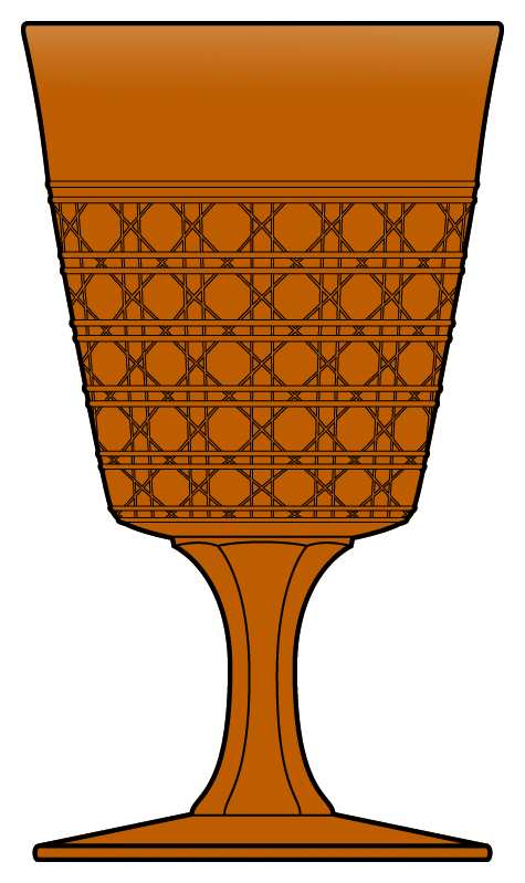 Cane Amber Water Goblet by McKee-1