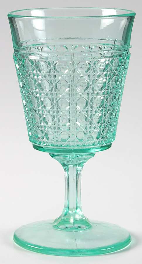 Cane Apple Green Water Goblet by McKee-1