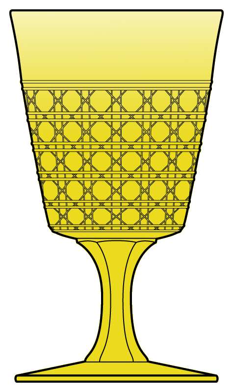 Cane Yellow Water Goblet by McKee-1