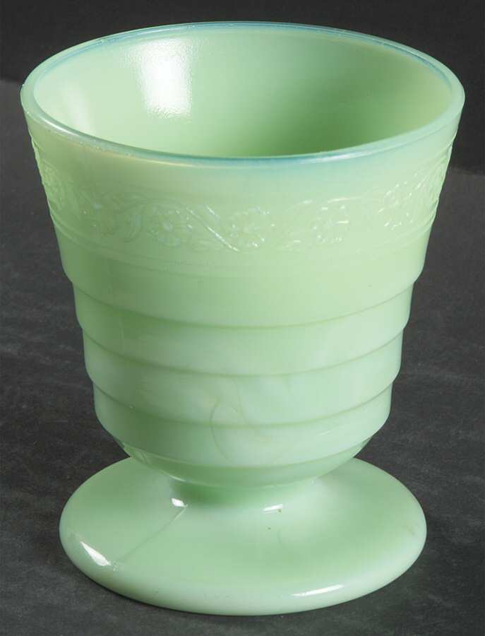 Flower Band Jade Green 5 Oz Footed Tumbler by McKee-1