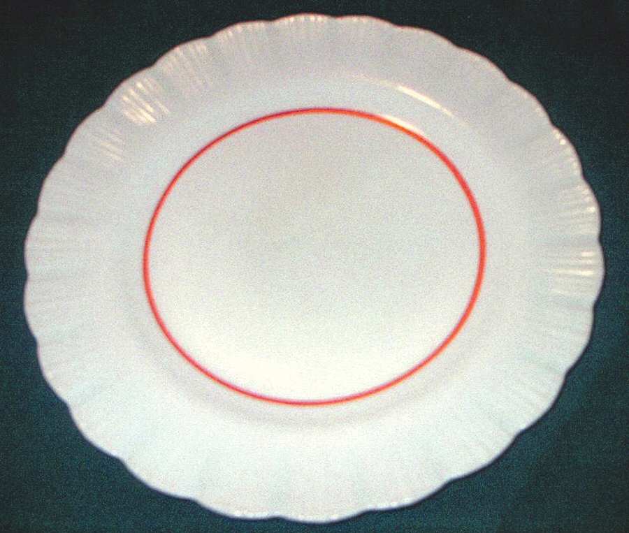 Cremax Red Band Dinner Plate by MacBeth-Evans-1
