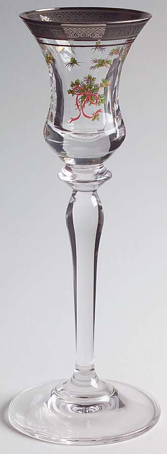 Palatial Holly Platinum 7" Single Light Candlestick by Mikasa-1