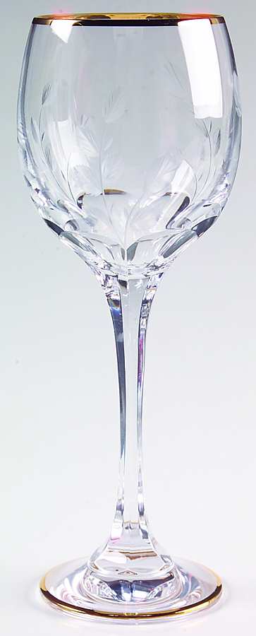 Rambling Rose Gold Wine Glass by Mikasa-1