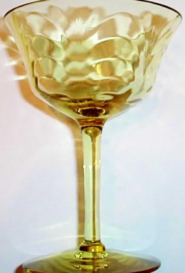 Palm Optic Topaz (Stem 7577) Champagne/Tall Sherbet by Morgantown-1