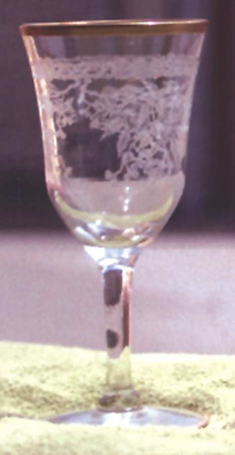 Cherry Blossom Clear (Gold Trim) Cordial Glass by Morgantown-1