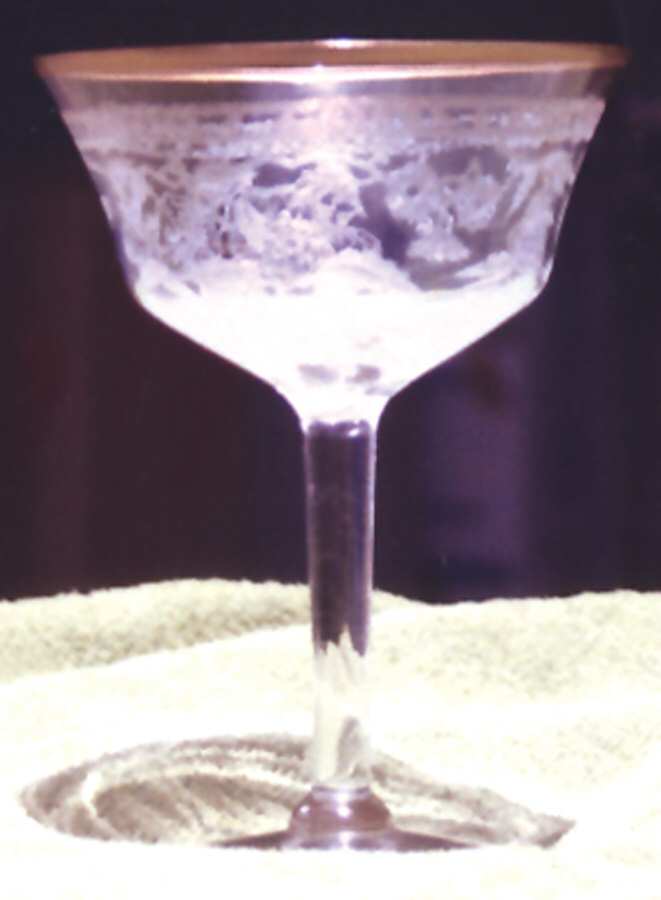 Cherry Blossom Clear (Gold Trim) Champagne/Tall Sherbet by Morgantown-1