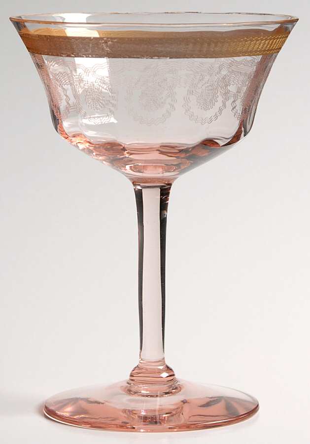 Necklace Pink (Stem 7577) (Gold) Champagne/Tall Sherbet by Morgantown-1