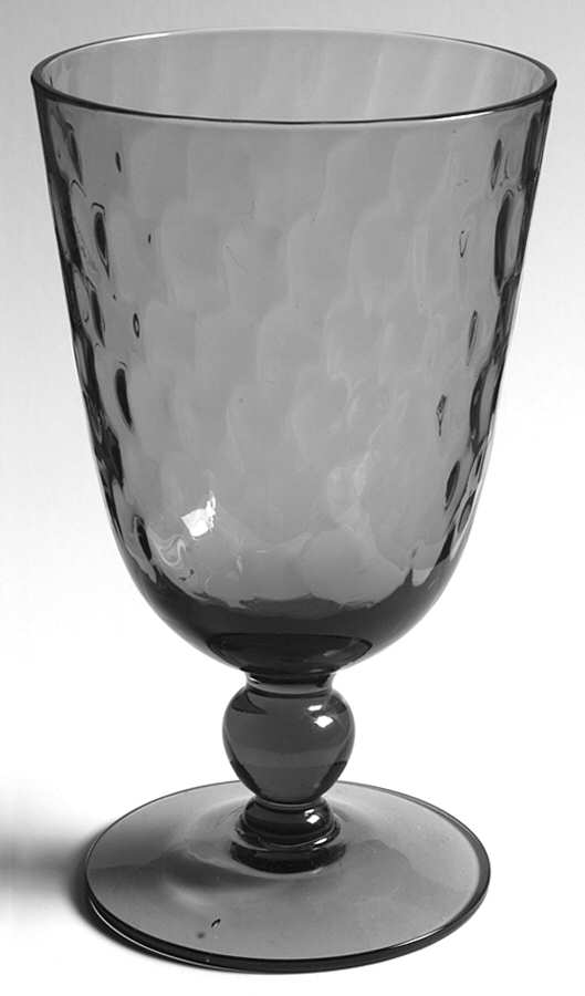 Early American Steel Blue (Smoke) Water Goblet by Morgantown-1
