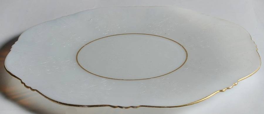 American Sweetheart Monax (Gold Trim) 12" Salver Plate by MacBeth-Evans-1