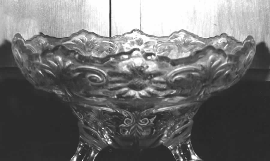 Puritan Clear 9" 3-Toed Footed Bowl by McKee-1