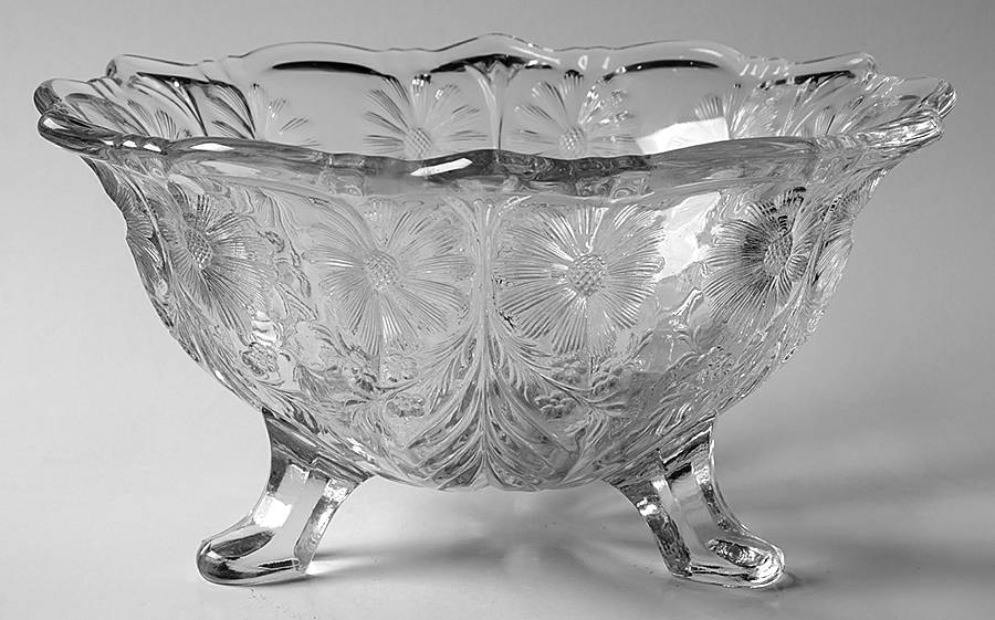 Puritan Clear 10" 3-Toed Footed Bowl by McKee-1