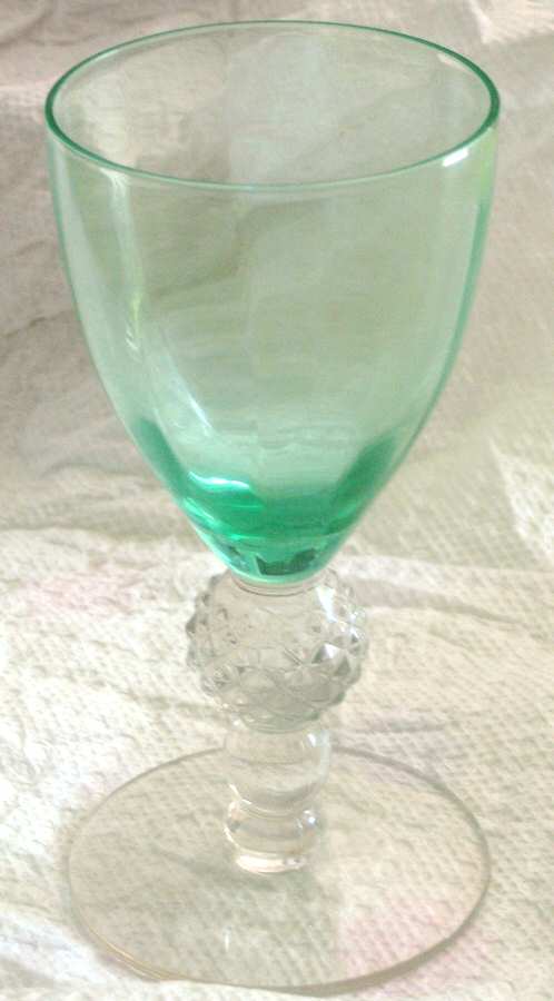 Golf Ball Light Green Bowl (Optic) Cordial Glass by Morgantown-1
