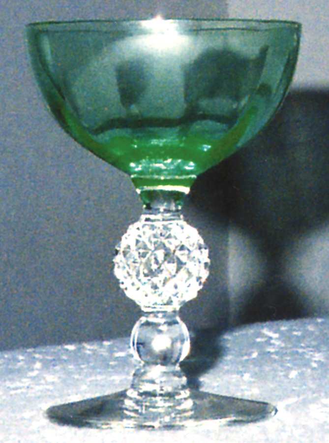 Golf Ball Light Green Bowl (Optic) Champagne/Tall Sherbet by Morgantown-1