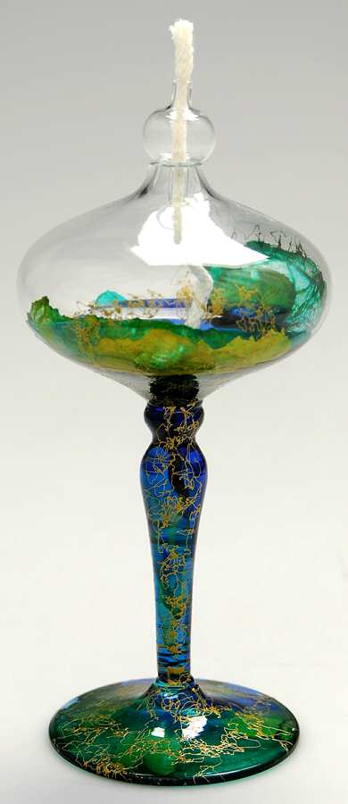 Lagoon Oil Lamp with Lid by Monarch Crystal-1
