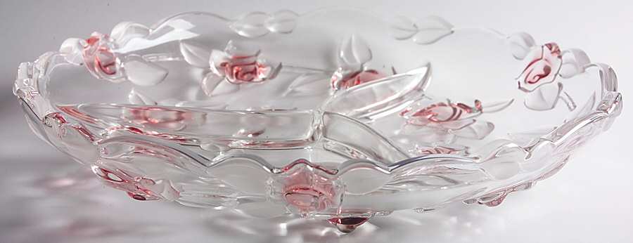 Bella Rosa Pink Frost 13" Round 3 Part Relish by Mikasa-1