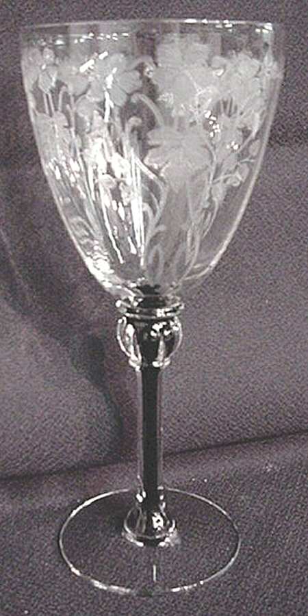 Baden Clear Black (Stem 7634) Water Goblet by Morgantown-1