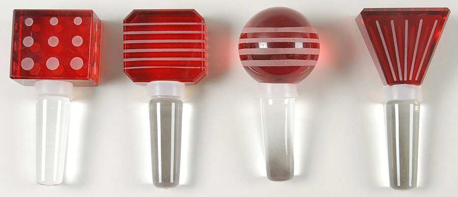 Cheers Ruby Wine Bottle Stopper - Set of 4 Motifs by Mikasa-1