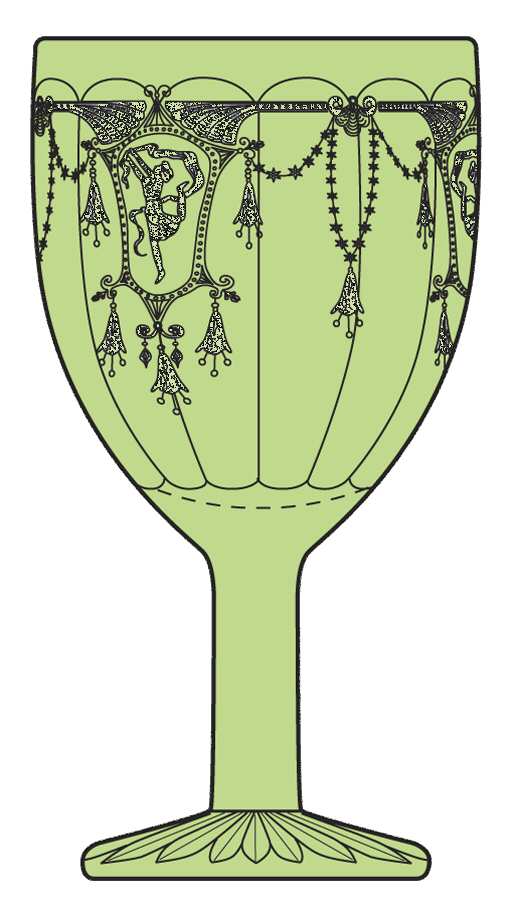 Jennifer Minatures Green Water Goblet by Mosser (Ohio)-1