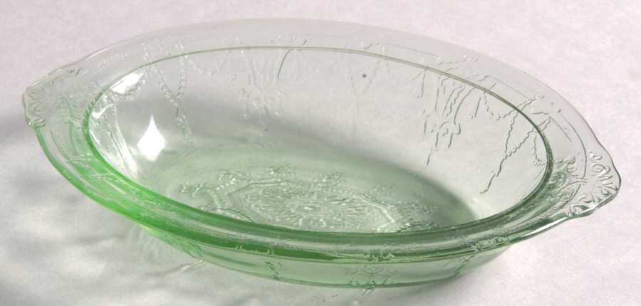 Jennifer Minatures Green Oval Vegetable Bowl by Mosser (Ohio)-1