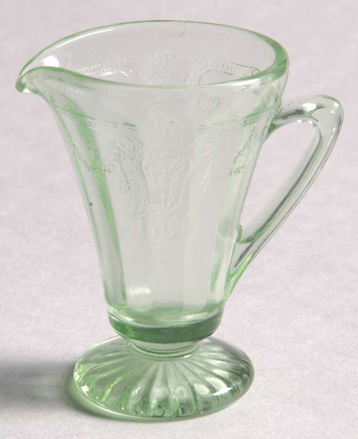 Jennifer Minatures Green Tall Footed Creamer by Mosser (Ohio)-1
