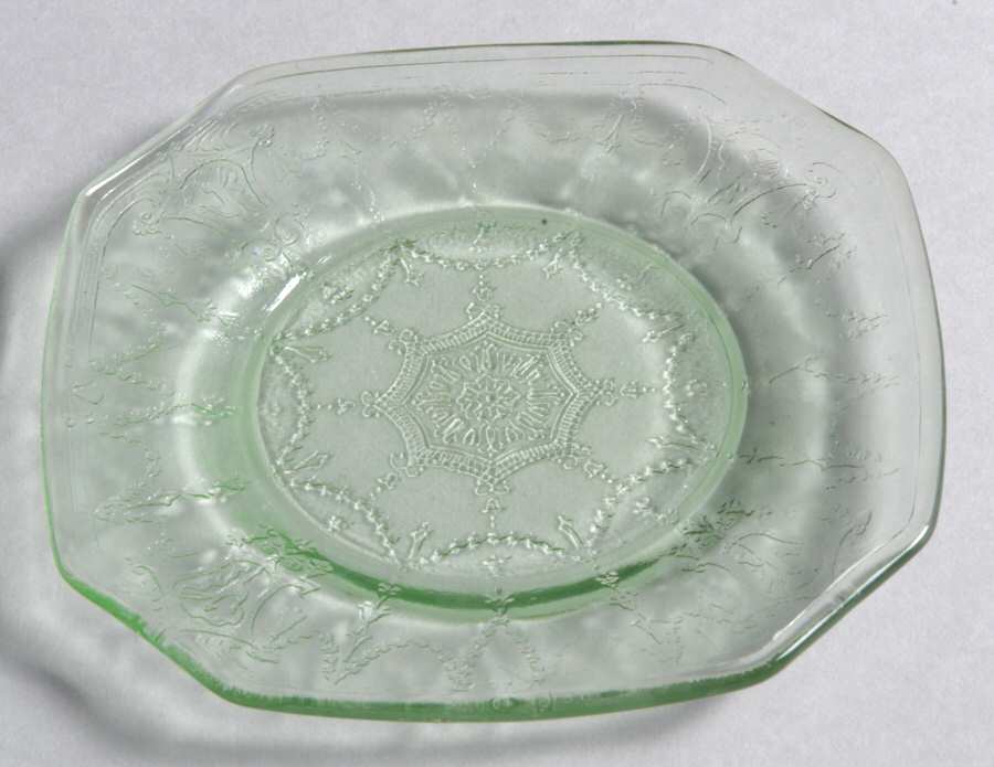 Jennifer Minatures Green Square Salad Plate by Mosser (Ohio)-1