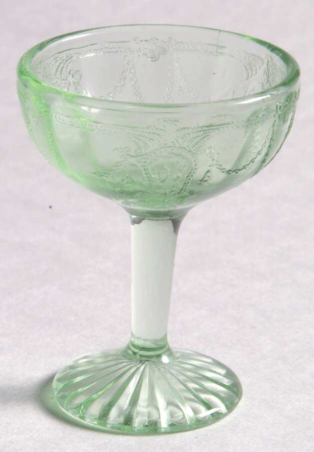 Jennifer Minatures Green Champagne/Tall Sherbet by Mosser (Ohio)-1