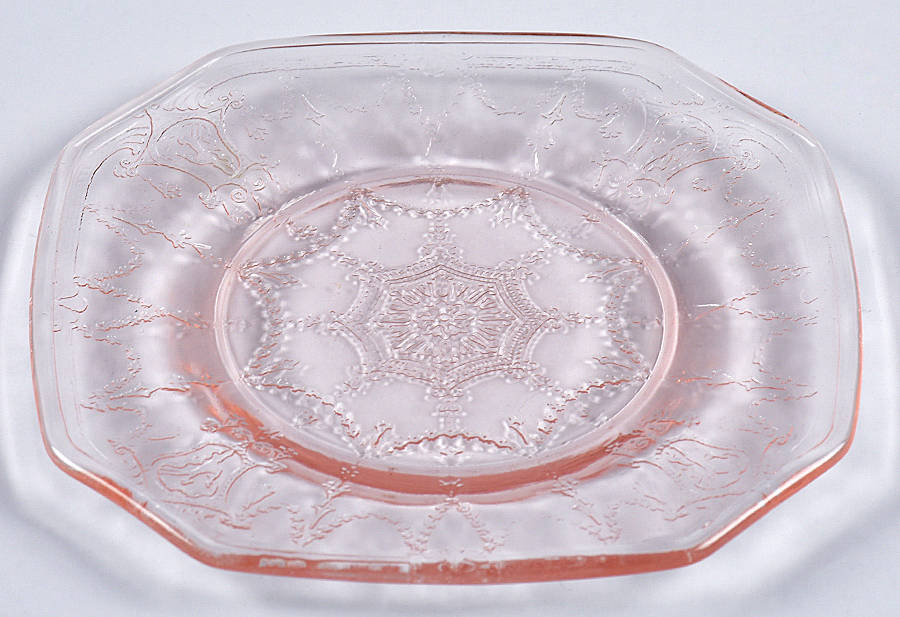 Jennifer Miniatures Pink Square Salad Plate by Mosser (Ohio)-1