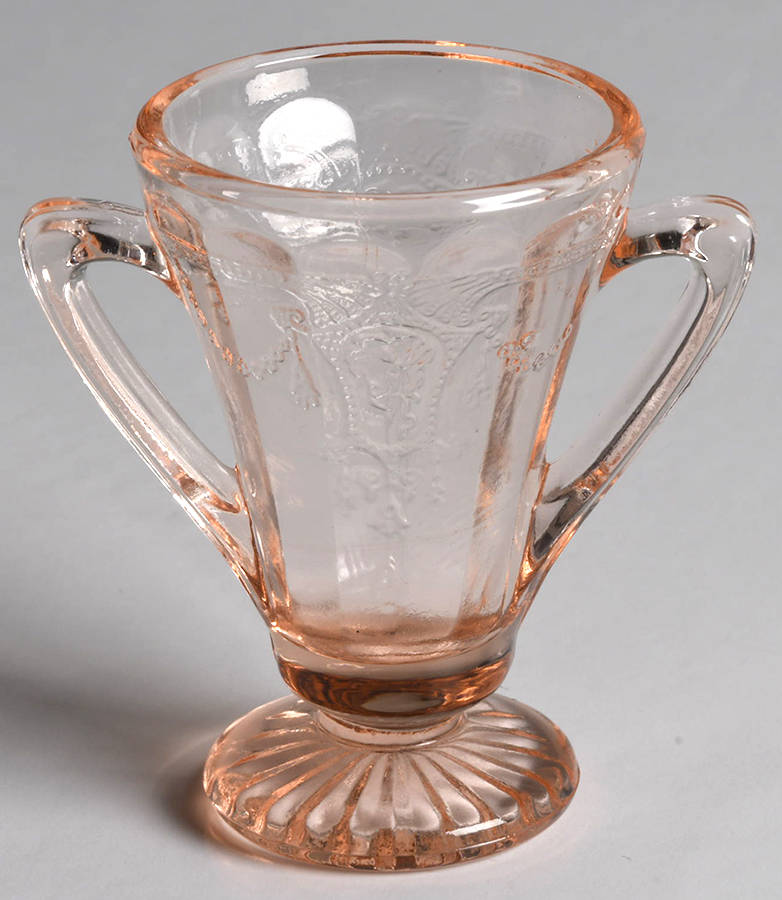 Jennifer Miniatures Pink Tall Footed Open Sugar by Mosser (Ohio)-1
