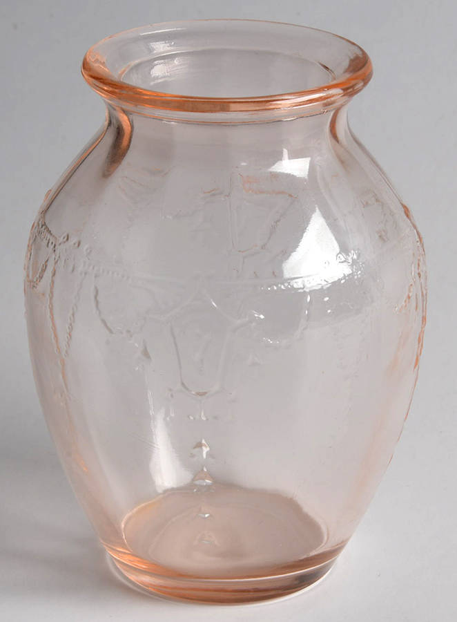 Jennifer Miniatures Pink Flower Vase by Mosser (Ohio)-1