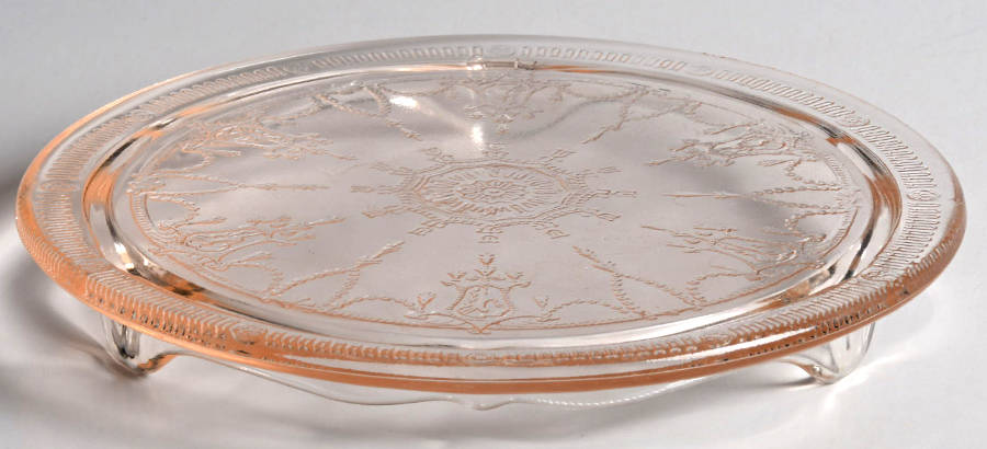 Jennifer Miniatures Pink Footed Cake Plate by Mosser (Ohio)-1