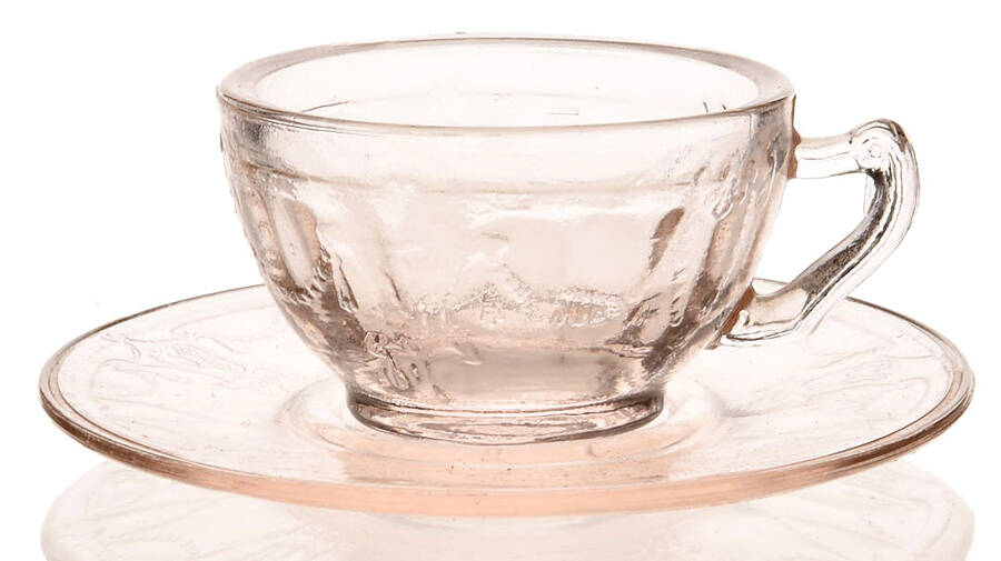 Jennifer Miniatures Pink Cup & Saucer Set by Mosser (Ohio)-1