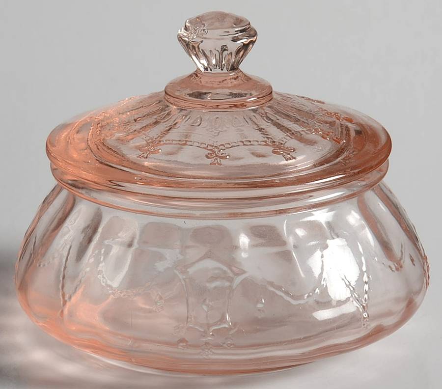 Jennifer Miniatures Pink Jam/Jelly & Lid by Mosser (Ohio)-1