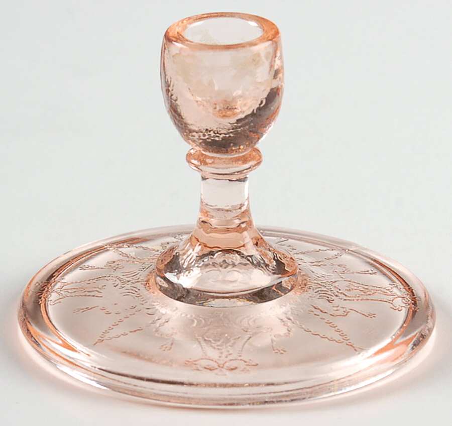 Jennifer Miniatures Pink Single Light Candlestick by Mosser (Ohio)-1