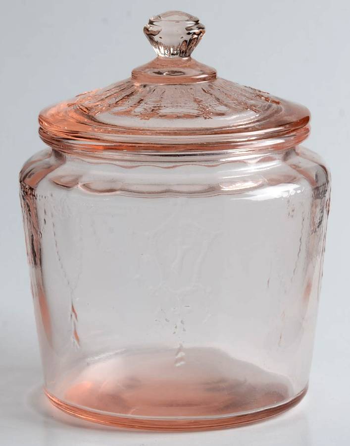 Jennifer Miniatures Pink Cracker Jar & Lid by Mosser (Ohio)-1