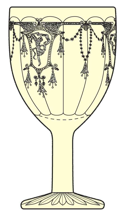 Jennifer Miniatures Yellow Water Goblet by Mosser (Ohio)-1