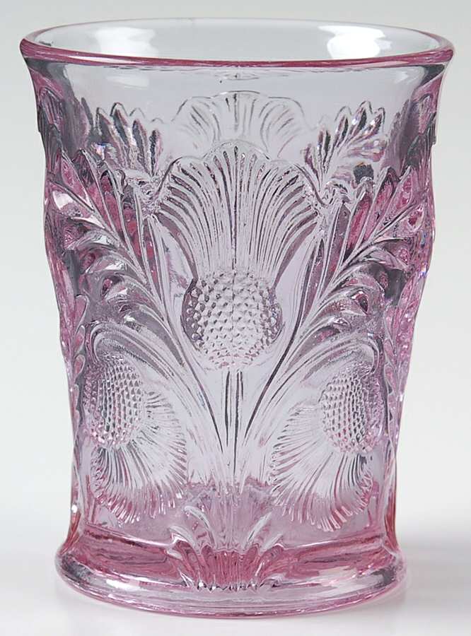 Inverted Thistle Cranberry Ice (Dark Pink) 8 Oz Flat Tumbler by Mosser (Ohio)-1