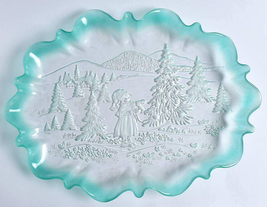 Christmas Story Green Edge Round Canape Serving Platter by Mikasa-1