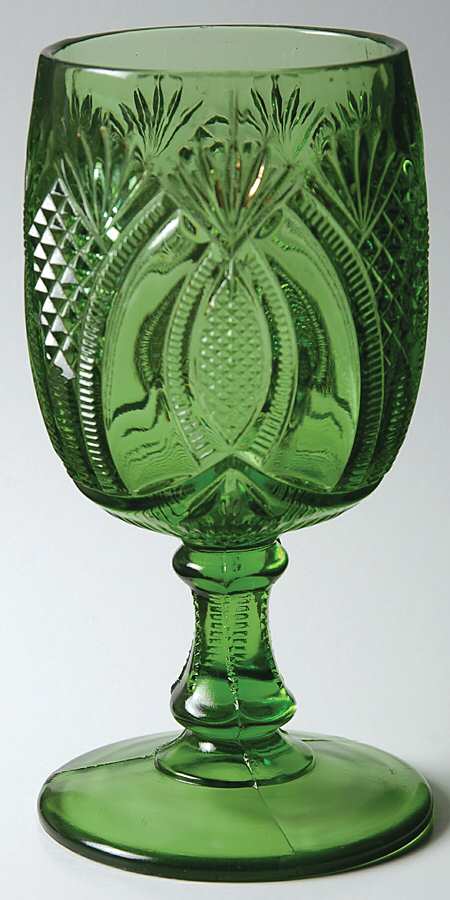 Hickman Green Water Goblet by McKee-1