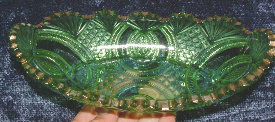 Hickman Green 8" Oval Relish by McKee-1