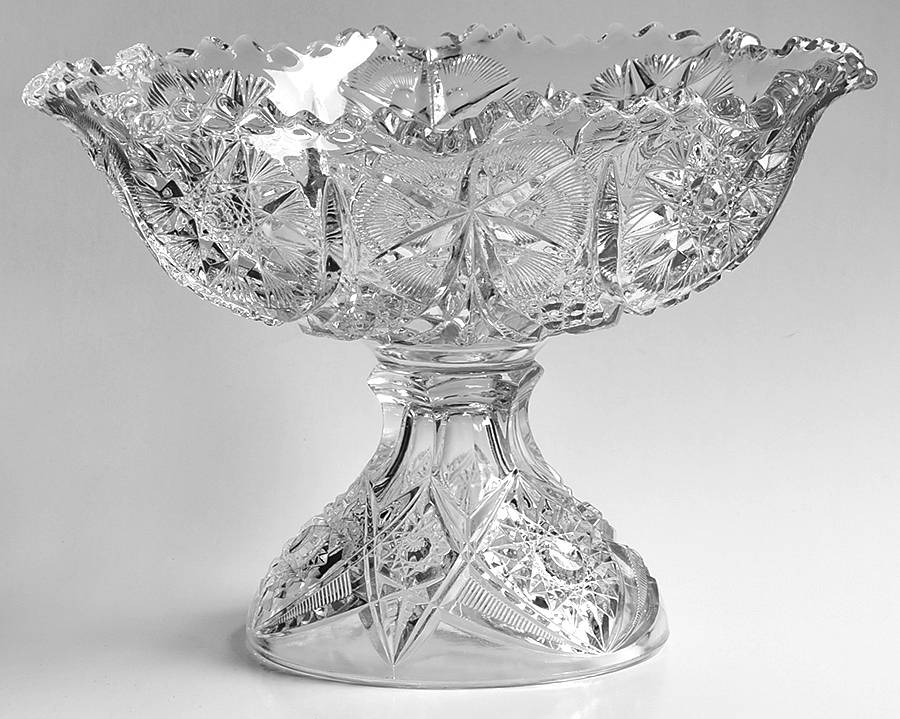 Yutec Clear Crimped Tall Compote by McKee-1