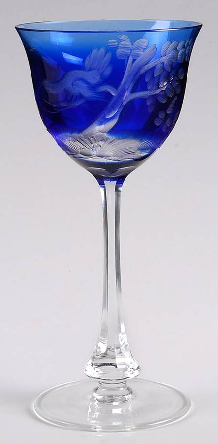 Whisky Birds of the Wild Cobalt Blue Wine by Moser-1