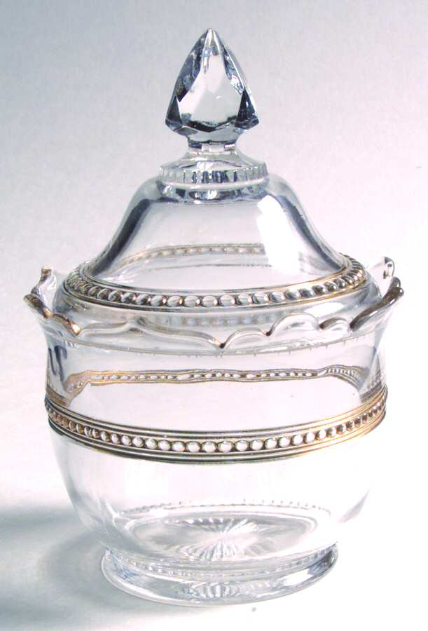 700 Gold Bowl Has Lip, Sugar Bowl & Lid by McKee-1