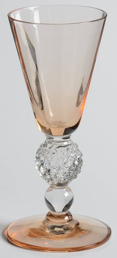 Golf Ball Peach (Optic, Clear Foot) Sherry Glass by Morgantown-1