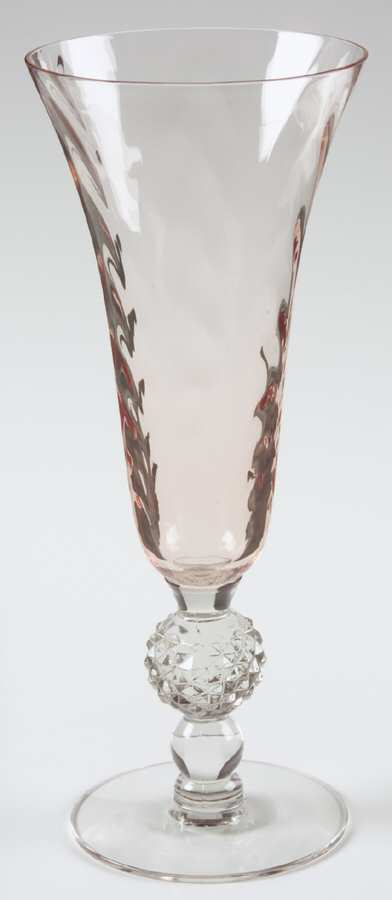 Golf Ball Peach (Optic, Clear Foot) 8" Flared Vase by Morgantown-1