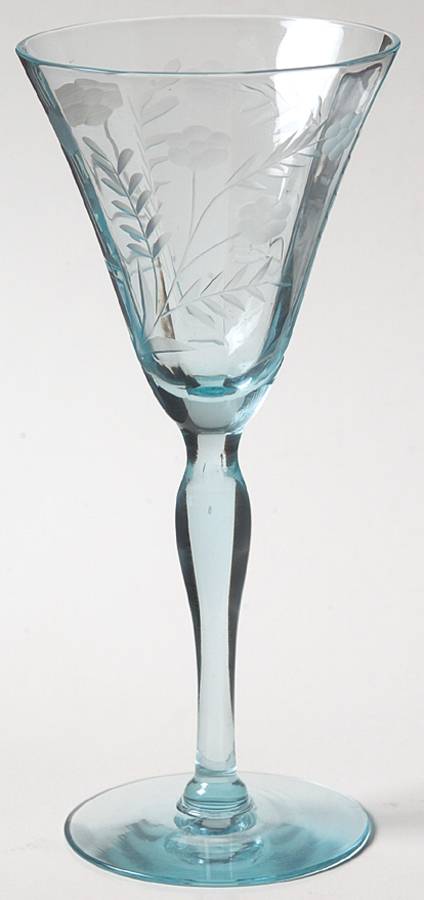 Louella (Aqua) Stem #7604-1-2) Wine Glass by Morgantown-1