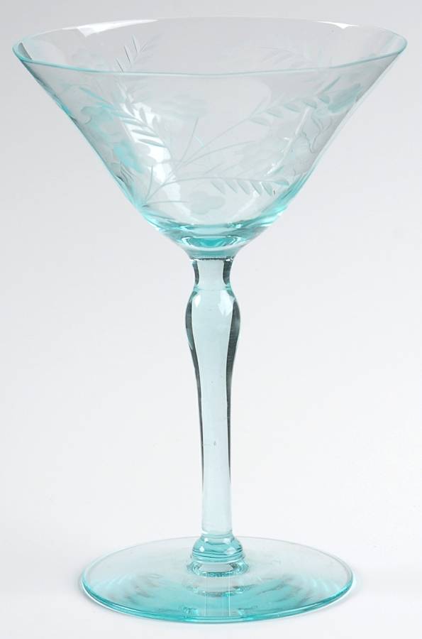 Louella (Aqua) Stem #7604-1-2) Champagne/Tall Sherbet by Morgantown-1