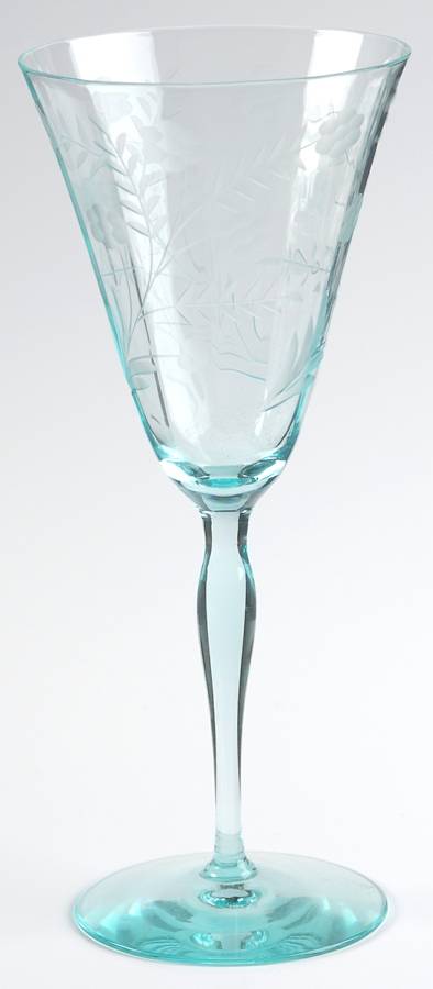Louella (Aqua) Stem #7604-1-2) Water Goblet by Morgantown-1